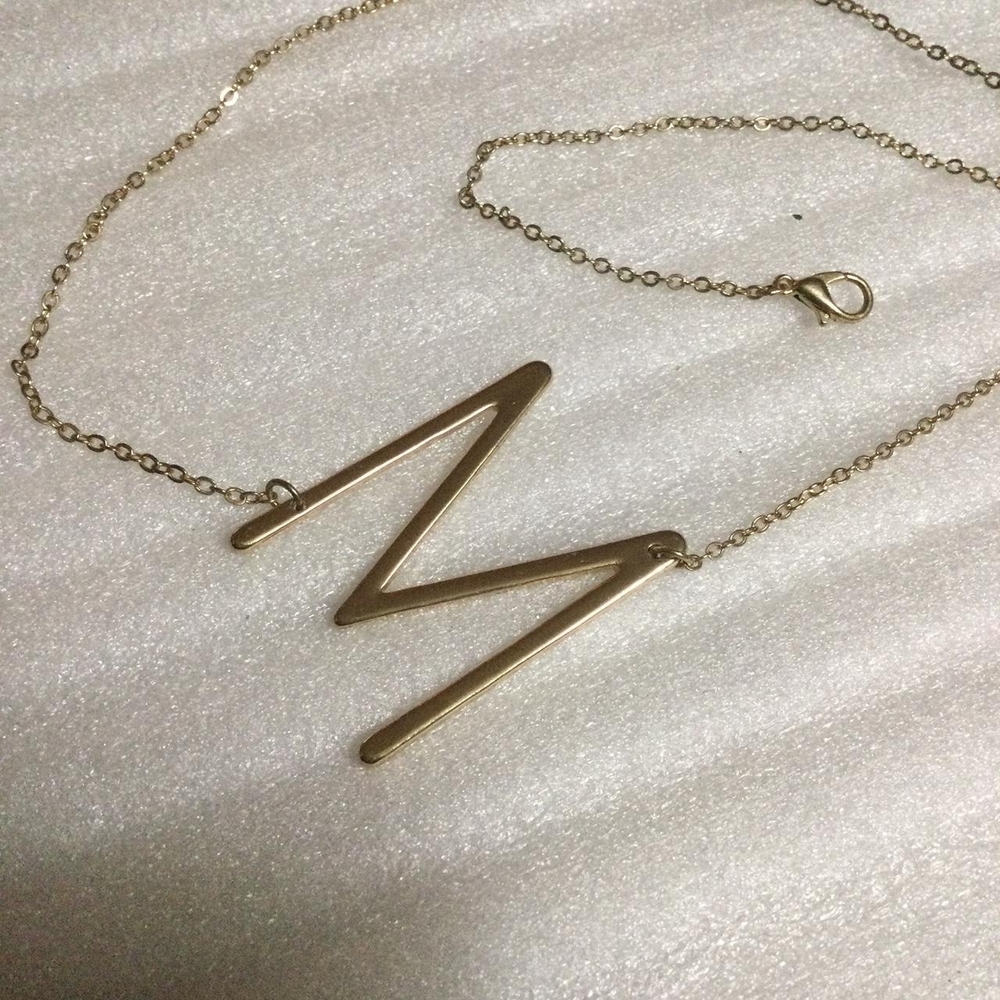 Gold Initial M Necklace